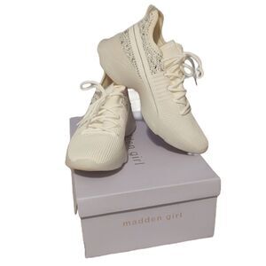 Madden Girl White Shimmer Sneakers Size 8.5